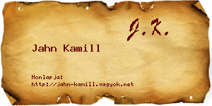 Jahn Kamill névjegykártya